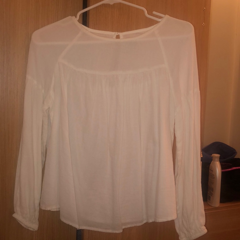 White long sleeve top